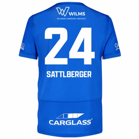 KandinyメンズNikolas Sattlberger#24青ホームシャツ2024/25ジャージーユニフォーム