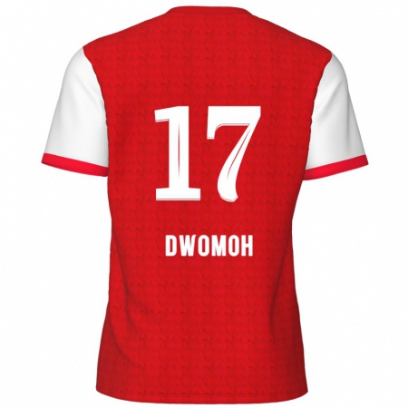 Kandiny Hombre Camiseta Pierre Dwomoh #17 Rojo Blanco 1ª Equipación 2024/25 La Camisa