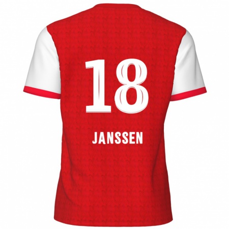 Kandiny Män Vincent Janssen #18 Röd Vit Hemmatröja Matchtröjor 2024/25 Tröjor T-Tröja