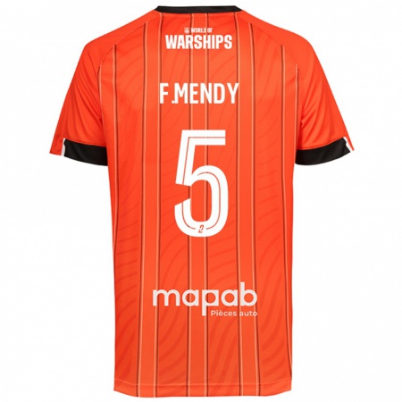 Kandiny Män Formose Mendy #5 Orange Hemmatröja Matchtröjor 2024/25 Tröjor T-Tröja