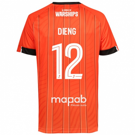 Kandiny Män Bamba Dieng #12 Orange Hemmatröja Matchtröjor 2024/25 Tröjor T-Tröja