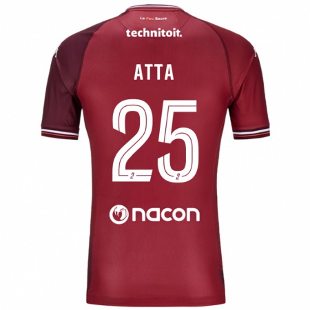 Kandiny Uomo Maglia Arthur Atta #25 Rosso Granata Kit Gara Home 2024/25 Maglietta