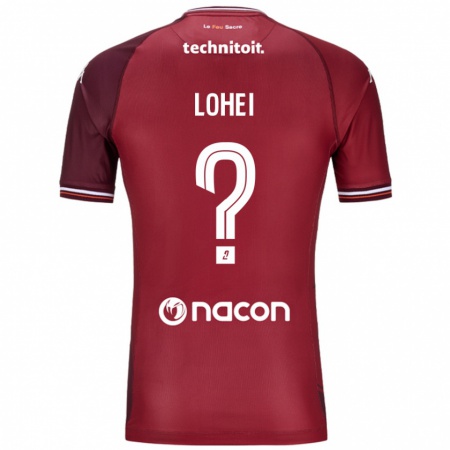 Kandiny Heren Fabio Lohei #0 Rood Granata Thuisshirt Thuistenue 2024/25 T-Shirt België