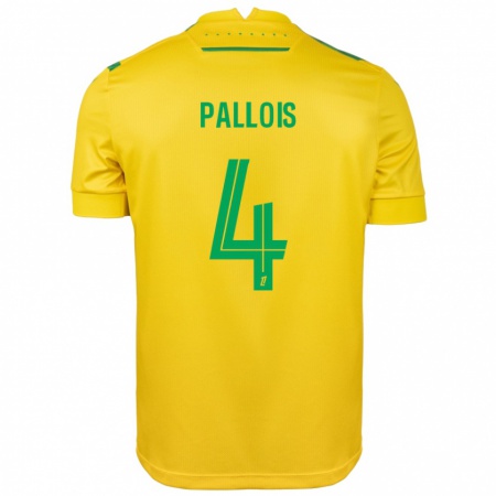 Kandiny Uomo Maglia Nicolas Pallois #4 Giallo Verde Kit Gara Home 2024/25 Maglietta