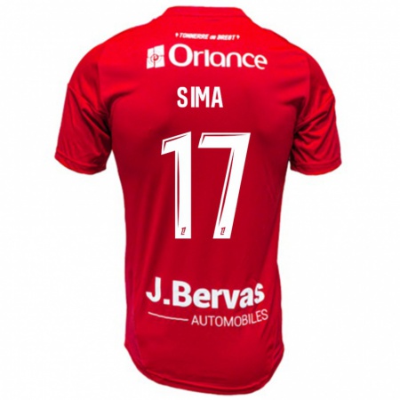 Kandiny Uomo Maglia Abdallah Sima #17 Rosso Bianco Kit Gara Home 2024/25 Maglietta