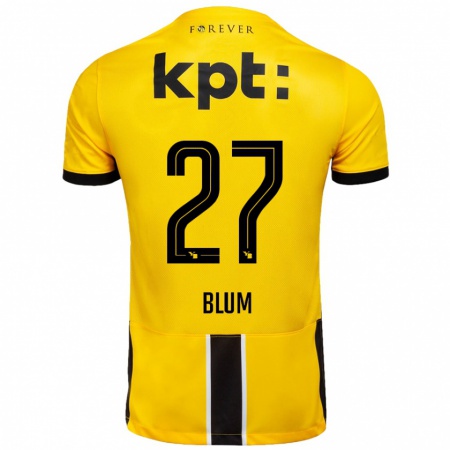 Kandiny Heren Lewin Blum #27 Geel Zwart Thuisshirt Thuistenue 2024/25 T-Shirt België