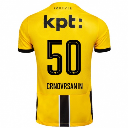 Kandiny Heren Sadin Crnovrsanin #50 Geel Zwart Thuisshirt Thuistenue 2024/25 T-Shirt België