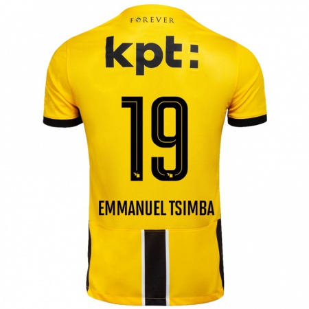 Kandiny Män Felix Emmanuel Tsimba #19 Gul Svart Hemmatröja Matchtröjor 2024/25 Tröjor T-Tröja