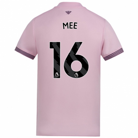 Kandiny Män Ben Mee #16 Rosa Bortatröja Matchtröjor 2024/25 Tröjor T-Tröja