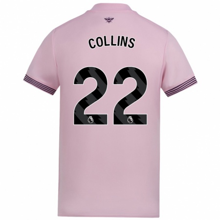 Kandiny Hombre Camiseta Nathan Collins #22 Rosa 2ª Equipación 2024/25 La Camisa