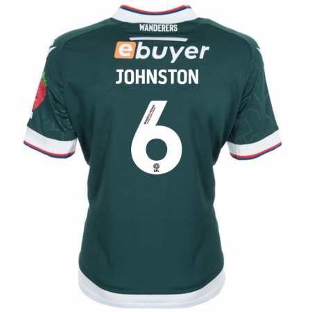 Kandiny Uomo Maglia George Johnston #6 Verde Scuro Kit Gara Away 2024/25 Maglietta