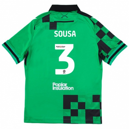 Kandiny Uomo Maglia Lino Sousa #3 Verde Nero Kit Gara Away 2024/25 Maglietta