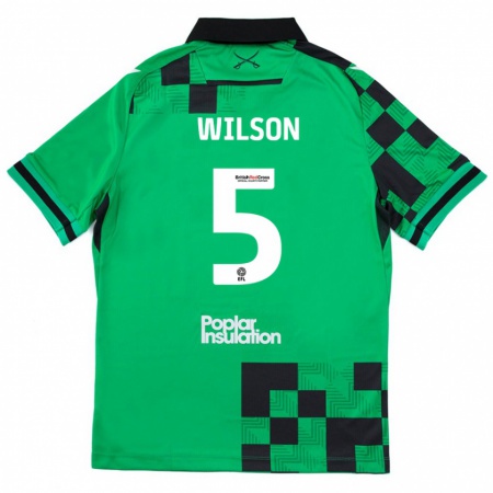 Kandiny Uomo Maglia James Wilson #5 Verde Nero Kit Gara Away 2024/25 Maglietta