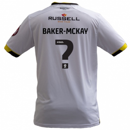 Kandiny Män Kiyan Baker-Mckay #0 Vit Bortatröja Matchtröjor 2024/25 Tröjor T-Tröja