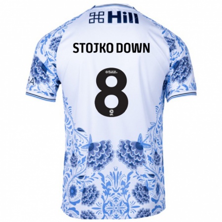 Kandiny Män Alysha Stojko-Down #8 Vit Blå Bortatröja Matchtröjor 2024/25 Tröjor T-Tröja