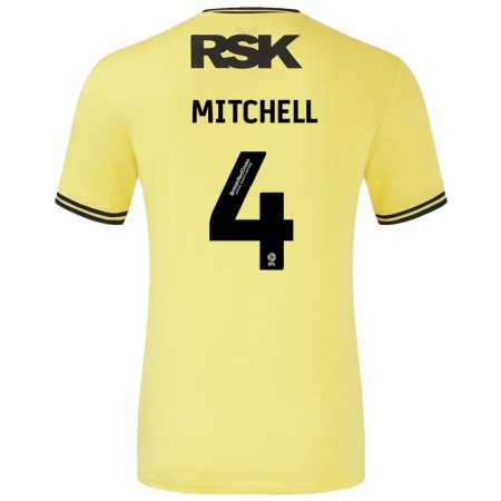 Kandiny Uomo Maglia Alex Mitchell #4 Giallo Nero Kit Gara Away 2024/25 Maglietta