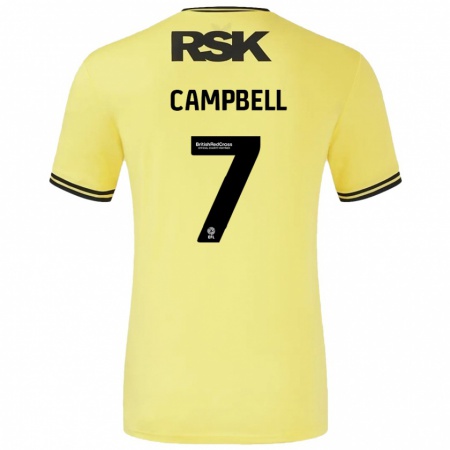 Kandiny Uomo Maglia Tyreece Campbell #7 Giallo Nero Kit Gara Away 2024/25 Maglietta