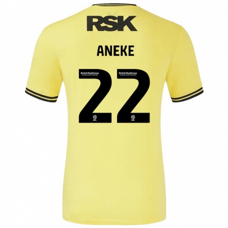 Kandiny Herren Chuks Aneke #22 Gelb Schwarz Auswärtstrikot Trikot 2024/25 T-Shirt Österreich