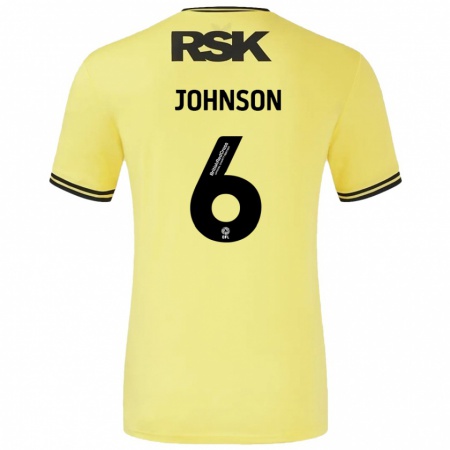 Kandiny Uomo Maglia Melissa Johnson #6 Giallo Nero Kit Gara Away 2024/25 Maglietta