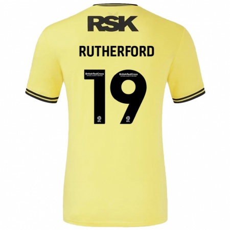 Kandiny Uomo Maglia Ella Rutherford #19 Giallo Nero Kit Gara Away 2024/25 Maglietta