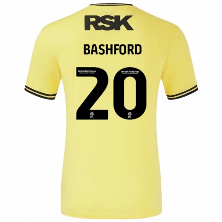 Kandiny Herren Mary Bashford #20 Gelb Schwarz Auswärtstrikot Trikot 2024/25 T-Shirt Österreich