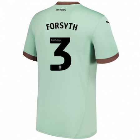 Kandiny Uomo Maglia Craig Forsyth #3 Verde Pallido Kit Gara Away 2024/25 Maglietta