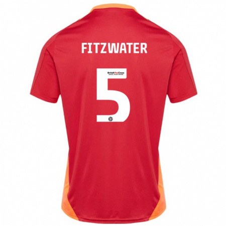 Kandiny Män Jack Fitzwater #5 Blå Benvit Bortatröja Matchtröjor 2024/25 Tröjor T-Tröja