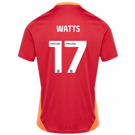 Kandiny Herren Caleb Watts #17 Blau Cremeweiß Auswärtstrikot Trikot 2024/25 T-Shirt Österreich