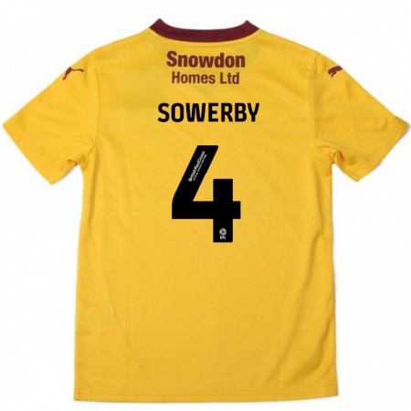 Kandiny Herren Jack Sowerby #4 Orange Burgunderrot Auswärtstrikot Trikot 2024/25 T-Shirt Österreich