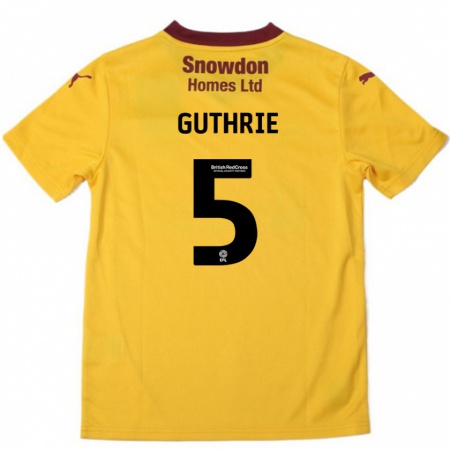 Kandiny Herren Jon Guthrie #5 Orange Burgunderrot Auswärtstrikot Trikot 2024/25 T-Shirt Österreich