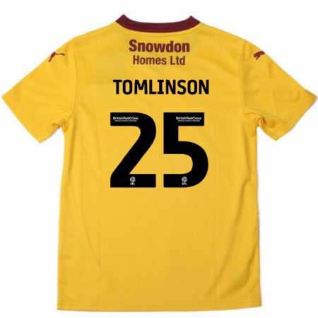 Kandiny Hombre Camiseta Josh Tomlinson #25 Naranja Borgoña 2ª Equipación 2024/25 La Camisa