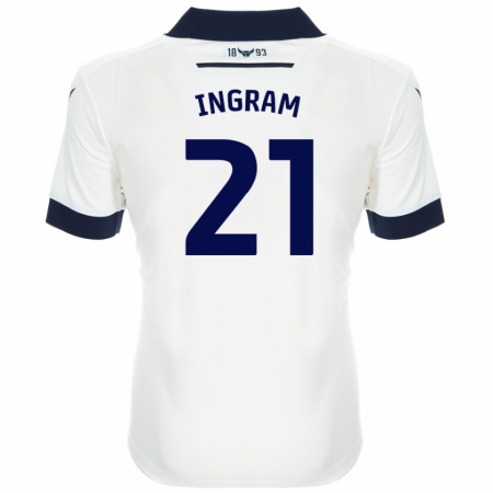 Kandiny Uomo Maglia Matt Ingram #21 Bianco Blu Navy Kit Gara Away 2024/25 Maglietta