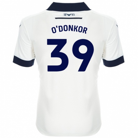 Kandiny Uomo Maglia Gatlin O'donkor #39 Bianco Blu Navy Kit Gara Away 2024/25 Maglietta