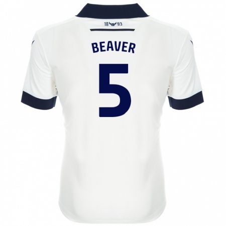 Kandiny Uomo Maglia Catherine Beaver #5 Bianco Blu Navy Kit Gara Away 2024/25 Maglietta