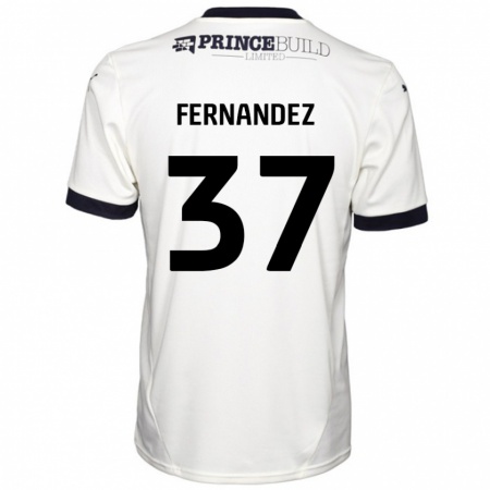 Kandiny Hombre Camiseta Emmanuel Fernandez #37 Blanquecino Negro 2ª Equipación 2024/25 La Camisa