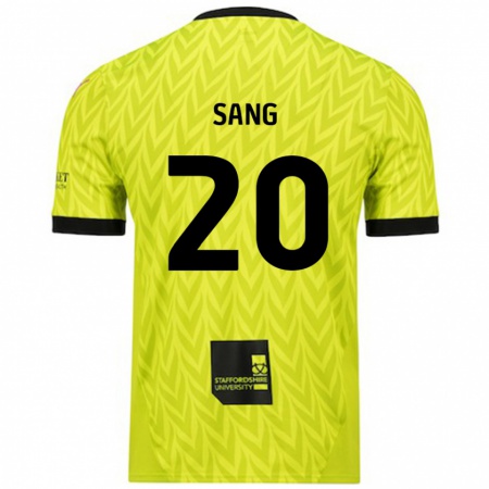 Kandiny Uomo Maglia Tom Sang #20 Verde Fluorescente Kit Gara Away 2024/25 Maglietta