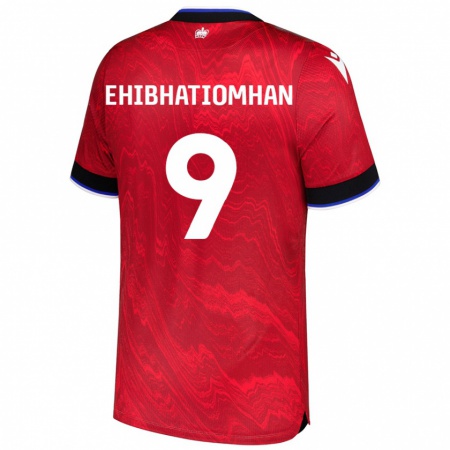 Kandiny Herren Kelvin Ehibhatiomhan #9 Rot Schwarz Auswärtstrikot Trikot 2024/25 T-Shirt Österreich