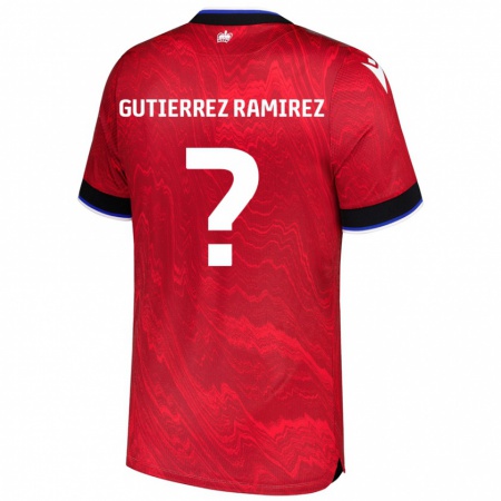 Kandiny Uomo Maglia William Gutierrez Ramirez #0 Rosso Nero Kit Gara Away 2024/25 Maglietta