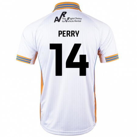 Kandiny Hombre Camiseta Taylor Perry #14 Blanco 2ª Equipación 2024/25 La Camisa