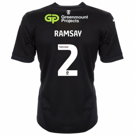 Kandiny Heren Calvin Ramsay #2 Zwart Uitshirt Uittenue 2024/25 T-Shirt België