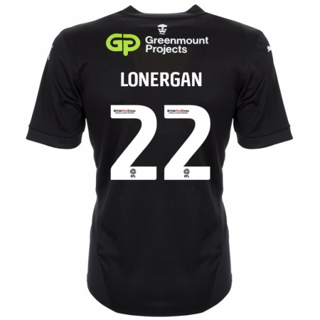 Kandiny Uomo Maglia Andy Lonergan #22 Nero Kit Gara Away 2024/25 Maglietta