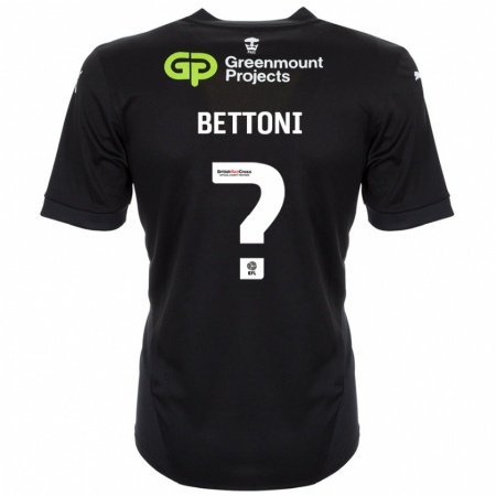 Kandiny Uomo Maglia Harrison Bettoni #0 Nero Kit Gara Away 2024/25 Maglietta