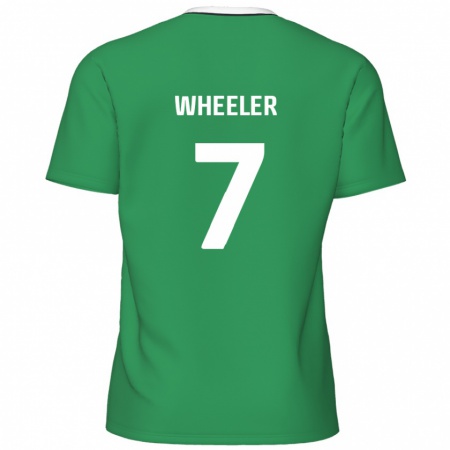 Kandiny Hombre Camiseta David Wheeler #7 Verde Rayas Blancas 2ª Equipación 2024/25 La Camisa