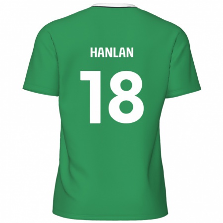 Kandiny Män Brandon Hanlan #18 Gröna Vita Ränder Bortatröja Matchtröjor 2024/25 Tröjor T-Tröja