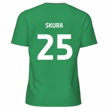 Kandiny Uomo Maglia Declan Skura #25 Verde Strisce Bianche Kit Gara Away 2024/25 Maglietta