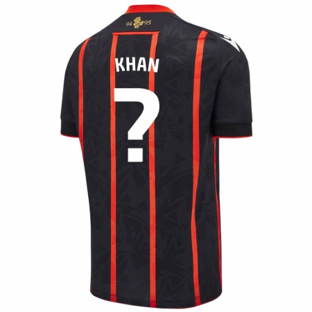 Kandiny Hombre Camiseta Adam Khan #0 Negro Rojo 2ª Equipación 2024/25 La Camisa