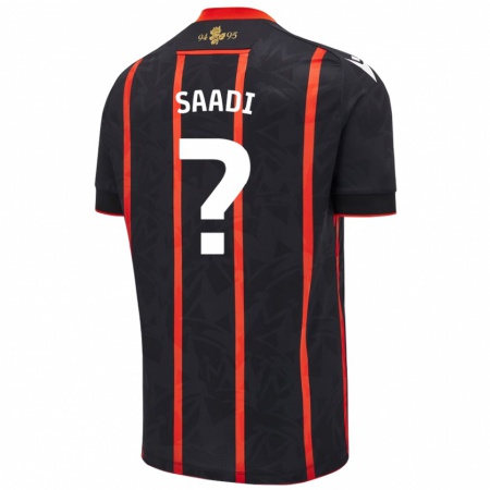 Kandiny Herren Jalil Saadi #0 Schwarz Rot Auswärtstrikot Trikot 2024/25 T-Shirt Österreich