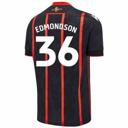 Kandiny Hombre Camiseta James Edmondson #36 Negro Rojo 2ª Equipación 2024/25 La Camisa