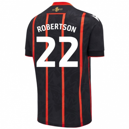 Kandiny Hombre Camiseta Millie Robertson #22 Negro Rojo 2ª Equipación 2024/25 La Camisa