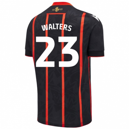 Kandiny Hombre Camiseta Georgia Walters #23 Negro Rojo 2ª Equipación 2024/25 La Camisa